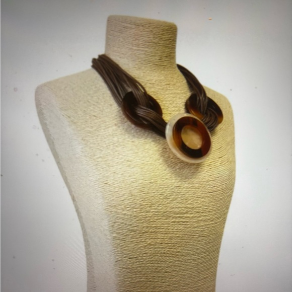 Multi Strand Tortoise Shell Necklace - Picture 3 of 4